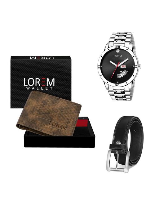 belt, wallet & watch gift combo - 19376459 - Very Small Image - 1