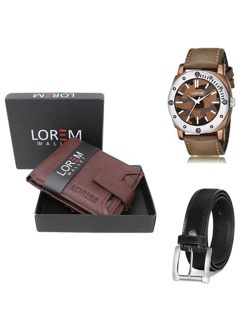 belt, wallet & watch gift combo - 19378060 - Very Small Image - 1