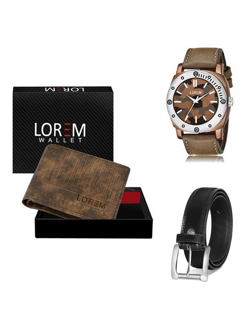 belt, wallet & watch gift combo - 19378079 - Very Small Image - 1
