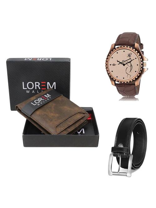 belt, wallet & watch gift combo - 19378596 - Very Small Image - 1