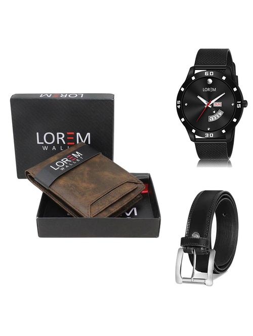 belt, wallet & watch gift combo - 19378956 - Very Small Image - 1
