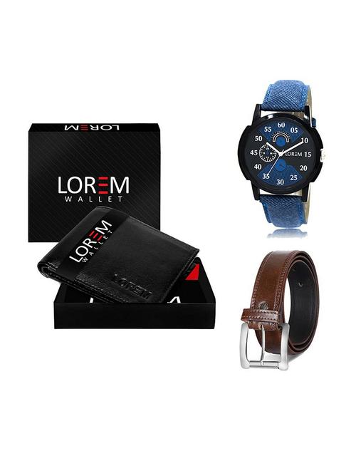 belt, wallet & watch gift combo - 19379101 - Very Small Image - 1