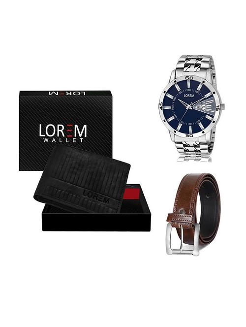 belt, wallet & watch gift combo - 19379522 - Very Small Image - 1