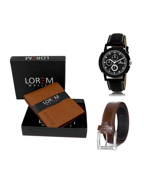 belt, wallet & watch gift combo - 19380034 - Very Small Image - 1