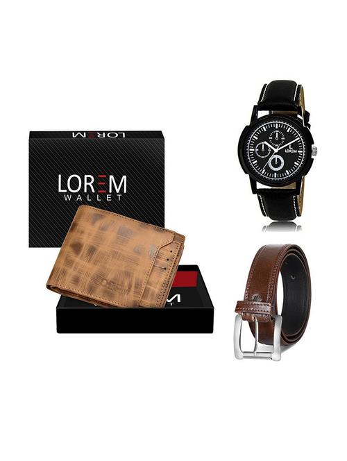 belt, wallet & watch gift combo - 19380052 - Very Small Image - 1