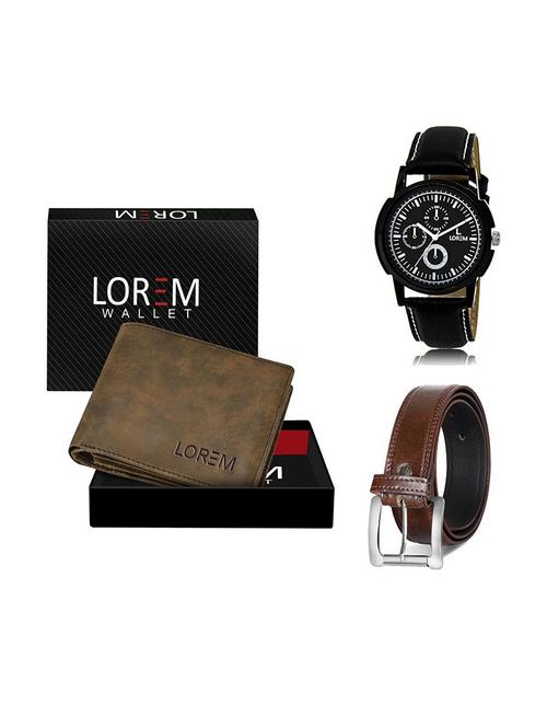 belt, wallet & watch gift combo - 19380056 - Very Small Image - 1