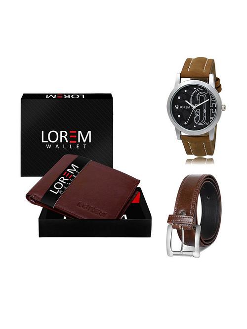 belt, wallet & watch gift combo - 19380090 - Very Small Image - 1