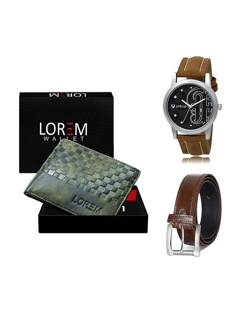 belt, wallet & watch gift combo - 19380114 - Very Small Image - 1