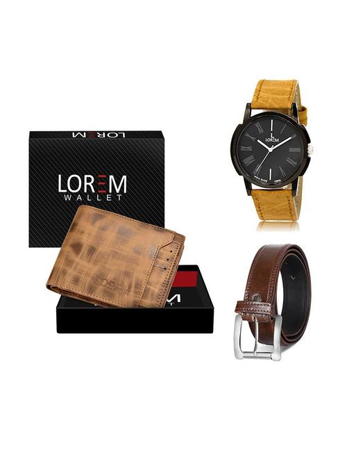 belt, wallet & watch gift combo - 19380322 - Very Small Image - 1