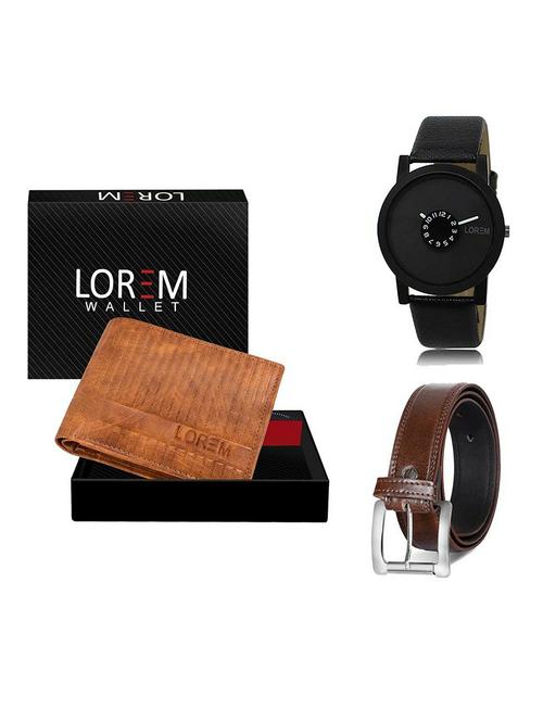belt, wallet & watch gift combo - 19380600 - Very Small Image - 1