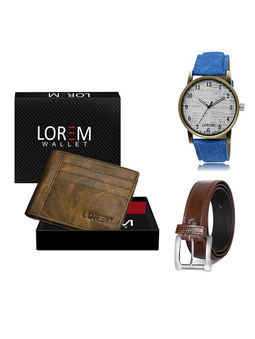 belt, wallet & watch gift combo - 19380725 - Very Small Image - 1