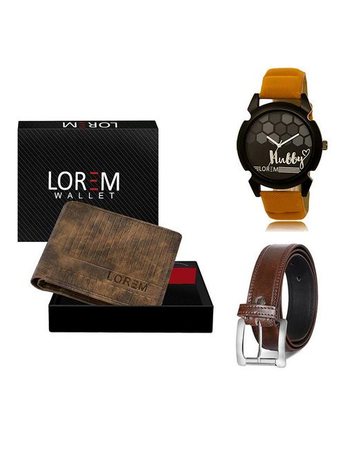 belt, wallet & watch gift combo - 19380914 - Very Small Image - 1