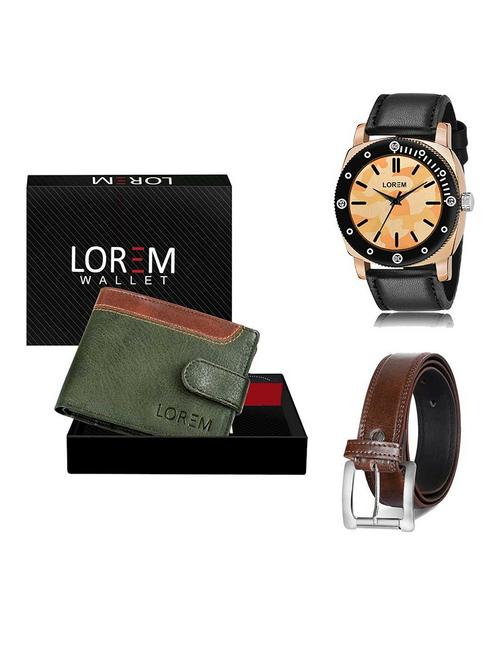 belt, wallet & watch gift combo - 19381202 - Very Small Image - 1