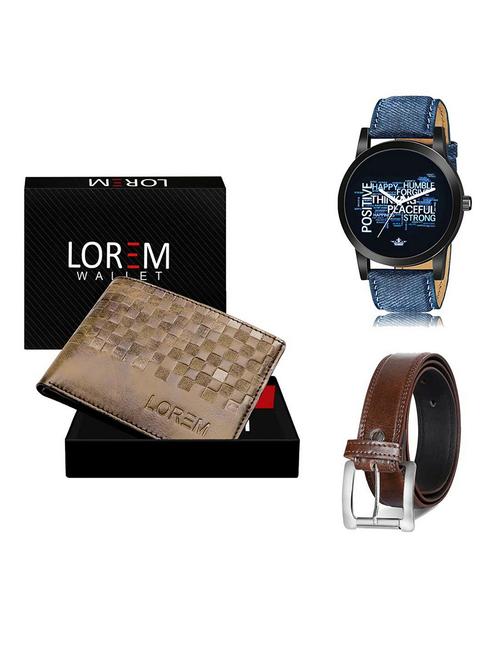 belt, wallet & watch gift combo - 19381552 - Very Small Image - 1