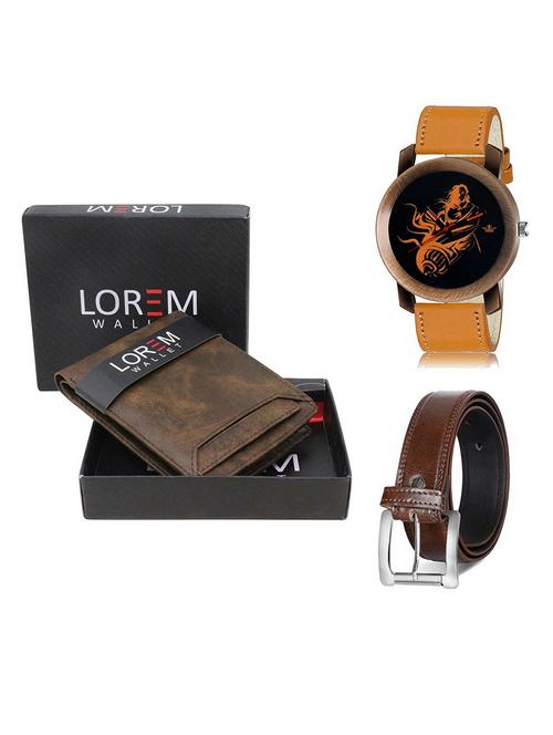 belt, wallet & watch gift combo - 19381701 - Very Small Image - 1