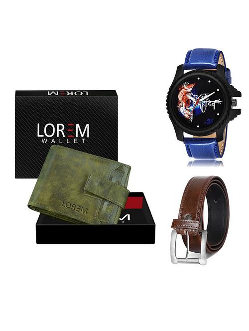 belt, wallet & watch gift combo - 19381808 - Very Small Image - 1