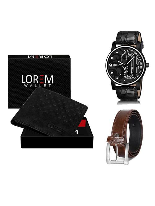 belt, wallet & watch gift combo - 19382005 - Very Small Image - 1