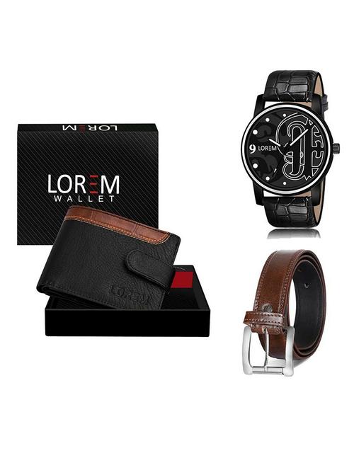belt, wallet & watch gift combo - 19382011 - Very Small Image - 1