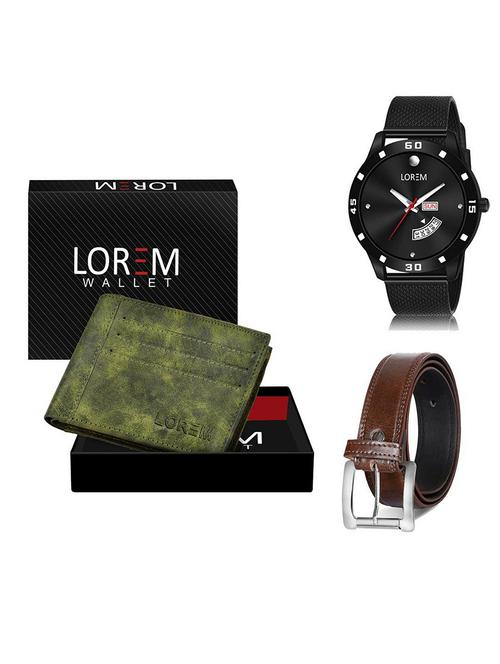 belt, wallet & watch gift combo - 19382118 - Very Small Image - 1