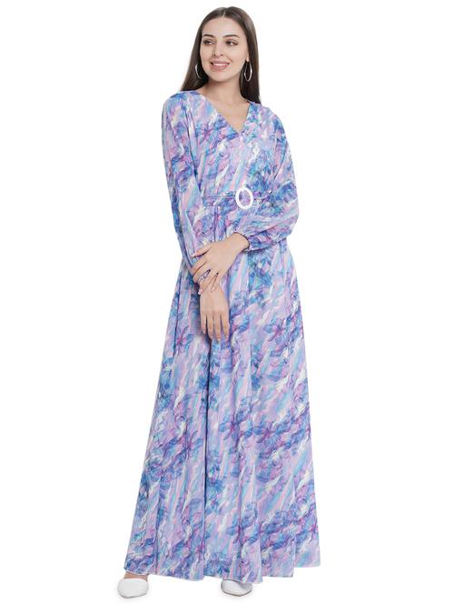 blue printed maxi dress - 19382193 - Very Small Image - 1