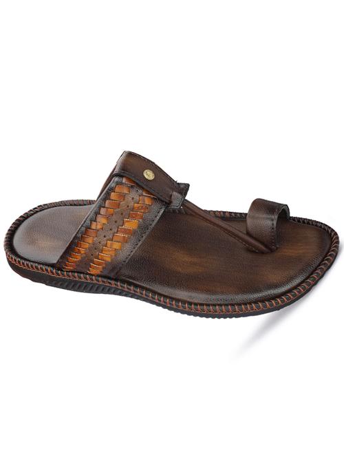 brown synthetic & mesh slip on flip flops - 19382405 - Very Small Image - 1