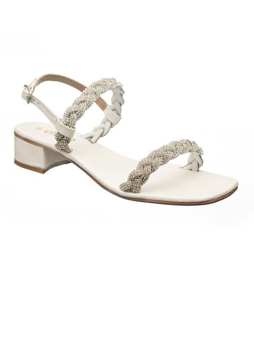 white faux leather slip on sandals - 19382487 - Very Small Image - 1