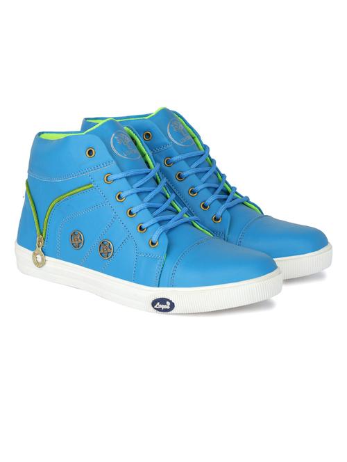light blue leather lace up sneakers - 19382614 - Very Small Image - 1