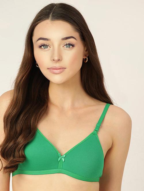 green cotton regular bra - 19382985 - Very Small Image - 1