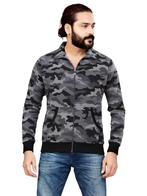 men printed casual jacket - 19383020 - Very Small Image - 1