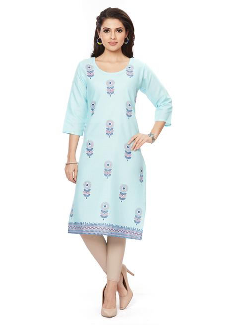 women's straight kurta - 19383055 - Very Small Image - 1