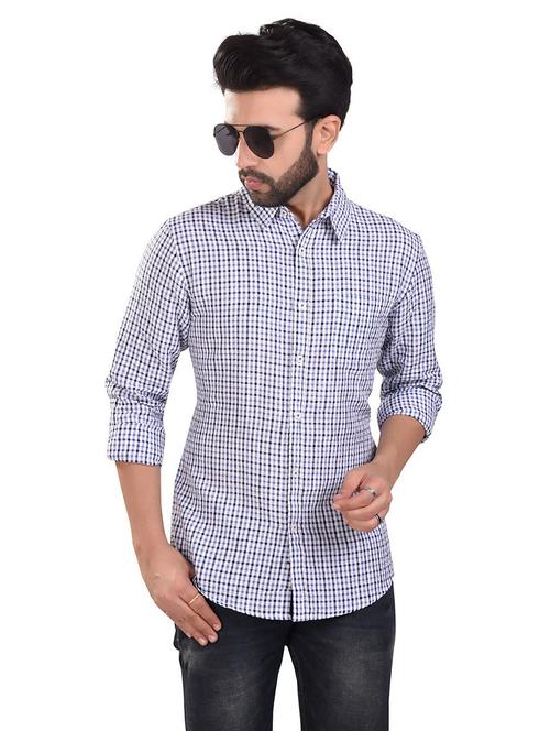 mens checks casual shirt - 19383106 - Very Small Image - 1
