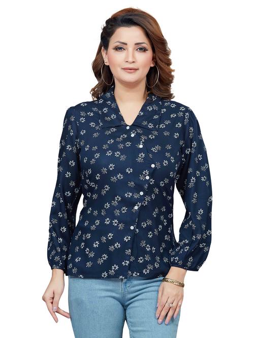 women's straight v neck top - 19383188 - Very Small Image - 1