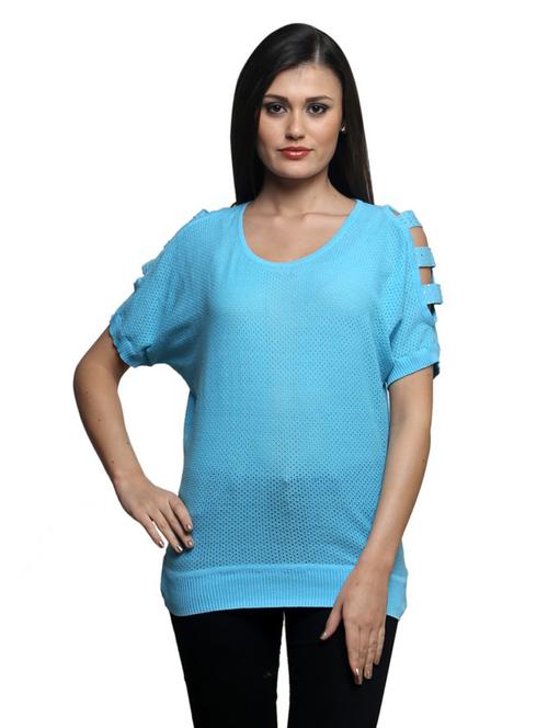 women's straight round neck top - 19383351 - Very Small Image - 1