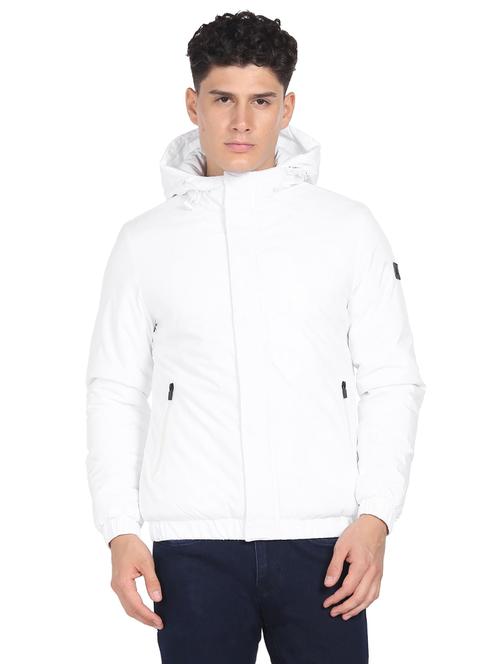 hooded solid casual jacket - 19389224 - Very Small Image - 1