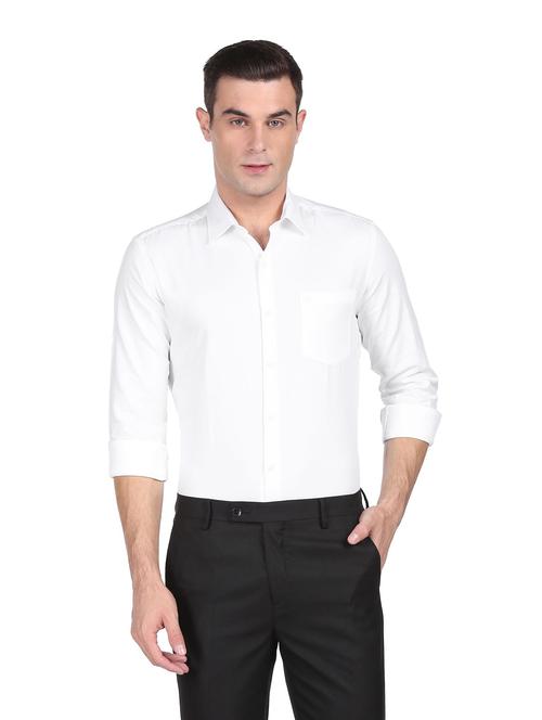 white solid formal shirt - 19389236 - Very Small Image - 1