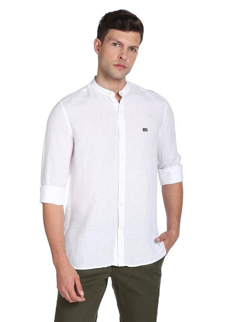 white linen casual shirt - 19389344 - Very Small Image - 1