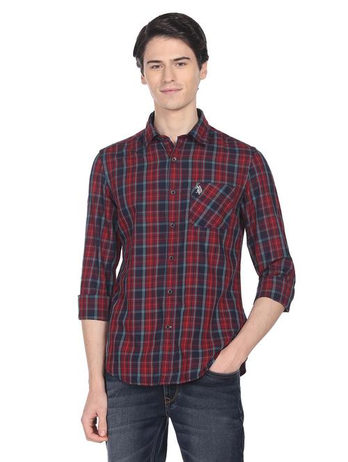 mens checks casual shirt - 19389379 - Very Small Image - 1
