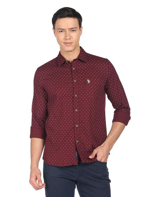 red cotton casual shirt - 19389418 - Very Small Image - 1