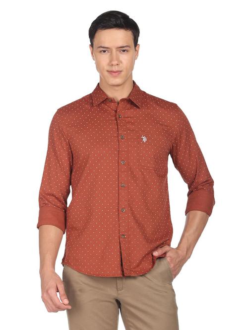 orange cotton casual shirt - 19389424 - Very Small Image - 1