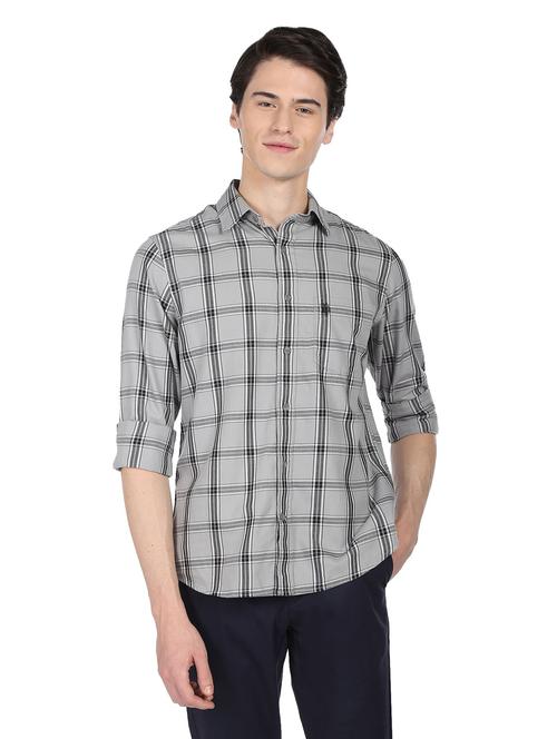 grey cotton casual shirt - 19389482 - Very Small Image - 1