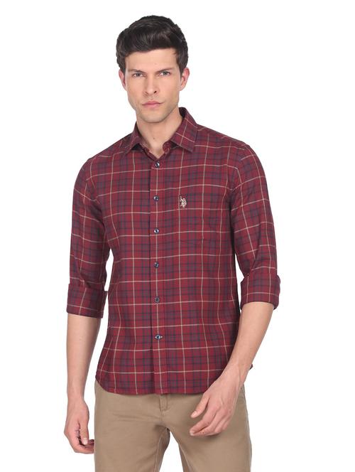 red cotton casual shirt - 19389495 - Very Small Image - 1