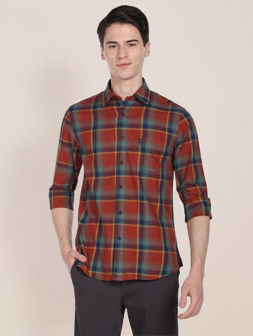 orange cotton casual shirt - 19389506 - Very Small Image - 1