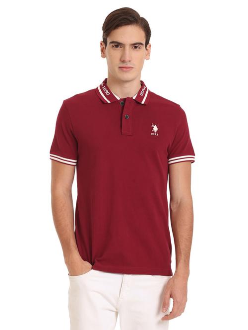 red solid polo t-shirt - 19389739 - Very Small Image - 1