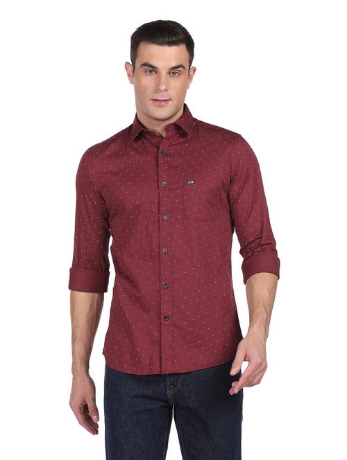 mens micro print casual shirt - 19389925 - Very Small Image - 1