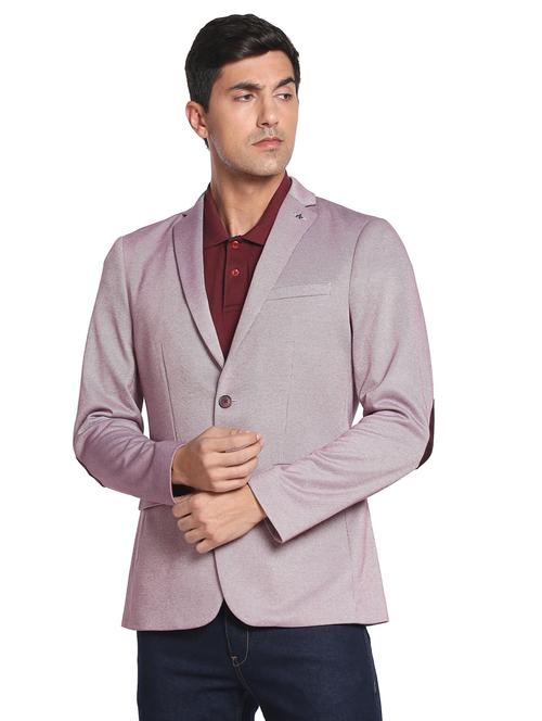 notch lapel solid casual blazer - 19390005 - Very Small Image - 1