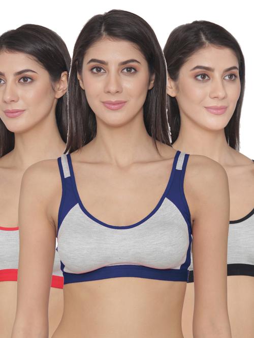 pack of 3 cotton sports bra - 19397444 - Very Small Image - 1