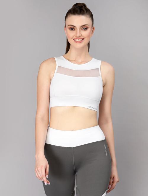 white polyester sports bra - 19397660 - Very Small Image - 1