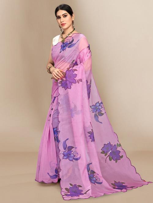 floral printed saree - 19398437 - Very Small Image - 1