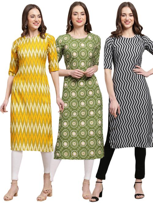pack of 3 multi colored straight kurta - 19398942 - Very Small Image - 1