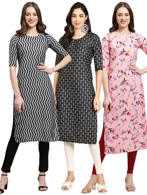 pack of 3 multi colored straight kurta - 19398944 - Very Small Image - 1